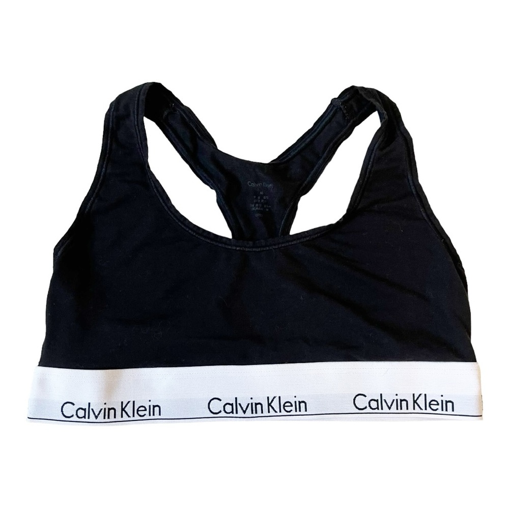 Calvin Klein Modern Cotton Unlined Racerback Bralette Black Medium